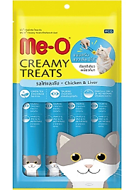 Me-O Creamy Treats Tavuklu ve Ciğerli Krem Kedi Ödülü 4 x 15
